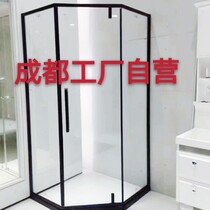 Chengdu top solid shower room custom diamond type L-type T-type shower room glass partition one-shaped arc customization