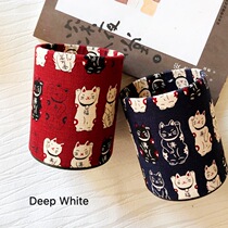 Japanese pen holder and wind fabric creative cat office student remote control makeup brush desktop storage box female ins