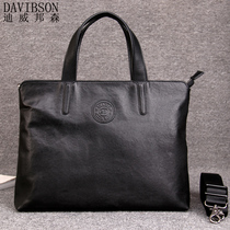 Mens leather handbag male business leisure briefcase Han edition fashion single shoulder slope-skinned man bag skin