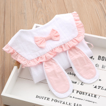 Female baby white cotton shirt Childrens cute Lolita wind rabbit ear doll collar shirt infant inner match