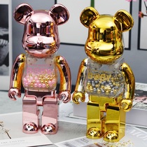 bearbrick 400% building Wood bear violent bear Tide play hand model ornaments Qianqiu Van Gogh blind box doll