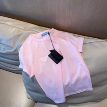 Pink short-sleeved t-shirt female ins super fire tide 2021 new net red Hong Kong flavor chic loose thin medium-long top