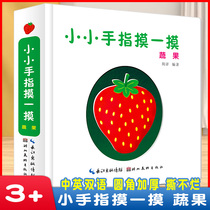 Little fingers touch a fruit and vegetables cognition 0-1-2 to 3 and a half years old baby perception and touch training book early education sensory stimulation touch bump 3d three-dimensional flip hole picture book Enlightenment children cant tear two