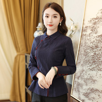 Ruyi style Tang suit womens Chinese style buckle top female young style Chinese womens cheongsam top
