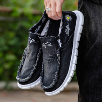 Cloth Shoes Mens 2022 New Summer Mens Shoes Casual Deodorant Breathable Shoes Male Beggars Men One foot Sail Cloth Shoes