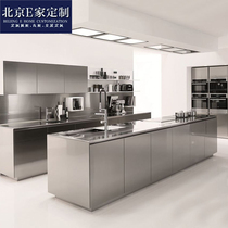 Beijing whole cabinet custom-made full 304 stainless steel kitchen cabinet custom open stainless steel countertop modern