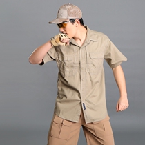 Casual Clothing Agents Equipped Plaid Shirt Outdoor Casual Shirt Short Sleeve Men