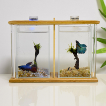 Douyu special tank double office dormitory living room desktop super white small ecological micro-scene fighting fish tank glass