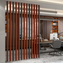 New Chinese screen background partition wall Office solid wood entry door occlusion Decorative pillars Entrance entrance front desk