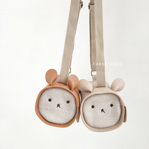 Korean children's cute bunny barrel bag for boys and girls Joker messenger bag mini bag net red cartoon bag