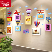 Childrens room photo frame creative wall combination cute bedside baby photo wall decoration diy self-pasting photo frame wall