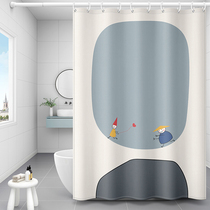 Bathroom toilet thickened shower curtain tarpaulin Partition door curtain Shower bath hanging curtain Curtain free punch suit