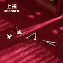 999 sterling silver earrings female summer minimalist keep my ears pierced er bang er gun auricular acupuncture to sleep without the ear nail yin er shi