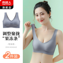 No-scratched underwear Female small breasts Gathered Without Steel Ring Adjustment Type Collection of Anti-Drooping Thin-Sports Bra Hood