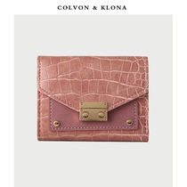 COLVON KLONA wallet female summer 2021 new ultra-thin niche design retro large capacity hand pocket pocket