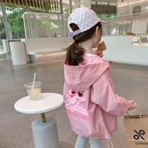 French OKAIDI girls autumn clothing foreign air powder red leopard bifacial wearing a wind coat submachine clothes baby casual coat spring autumn