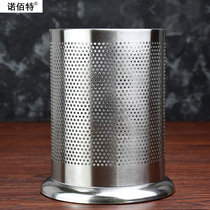 Thickened stainless steel chopstick tube Milk tea shop bar straw tube barrel Kitchen storage box Drain chopstick cage Knife and fork seat