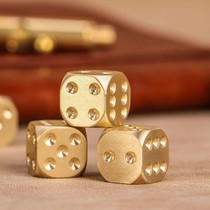 Brass metal solid color hand polished bar supplies Creative gifts Mahjong sieve dice