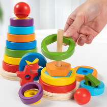 Childrens puzzle development Monteal early teaching geometric pairing jigsaw puzzle 1-2 year old baby fine action wooden toy 34