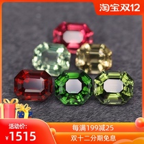 Natural multicolored tourmaline Aspen cut 350 1 karat luo shi 18K candy color retro niche ring pendant BX08