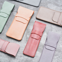 Leather pen bag personality retro pure handmade fog wax leather head layer cowhide pen cover creative protective cover pen pen bag