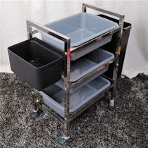 Thickened stainless steel dining car hotel three-story trolley double-layer restaurant delivery car collection Bowl car restaurant trolley restaurant trolley
