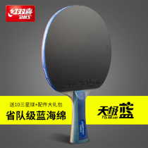 Red Double Happiness Table Tennis Racket Sky Blue Eight Star Single Shots 1 Professional Pong Racket Straight Pot Rap King