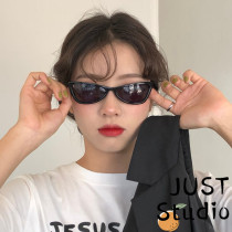 Retro Net red cat eye sunglasses 2021 personality decorative concave shape small face hot girl Europe and America triangle sun glasses tide girl