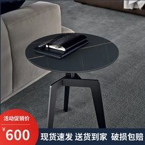 Nordic modern rock slab marble side table coffee table Italian simple light luxury furniture small round table small apartment side few