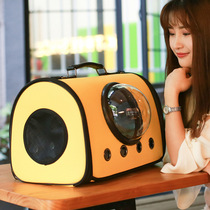 On the cool cat and dog space travel bag pet cabin out portable cat dog carry-on cat cage backpack