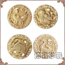 Sandstone European-style pendant Four gods and beasts sculpture Feng Shui town house decoration Qinglong sculpture art relief three-dimensional mural