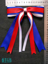 Red white and blue cheerleading cheerleading aerobics dance competition bow headwear hair hair card floral headdress hair band