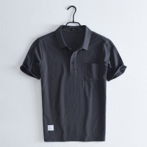 Mingshi wind tide brand polo shirt mens short-sleeved T-shirt summer thin lapel casual loose cotton mens Paul shirt
