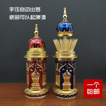 European toothpick cylinder hand pressure automatic creative high-grade toothpick box home living room table Russian toothpick barrel jar