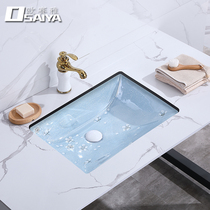 New Chinese style under-the-counter basin washbasin Household bathroom Ceramic color embedded washbasin Under-the-counter washbasin