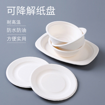 BBQ Tool Supplies natural pulp paper bowl paper dish paper plate fish plate environmental protection disposable round picnic tableware