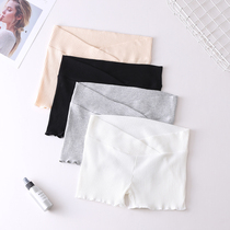 Pregnant womens fashion summer cotton low waist thin thread safety pants out to go out to prevent light pregnant women leggings shorts