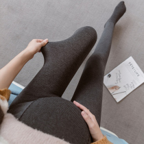 Pregnant womens pants spring autumn and winter fashion trendy mother wear pantyhose high-waisted thin velvet bottoming foot-stepping pantyhose for women