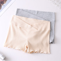 Pregnant womens summer low waist leggings summer thread three-point shorts anti-light safety pants summer pregnancy pants