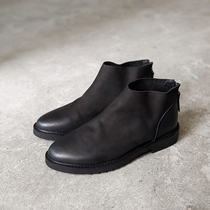 Winter mens shoes British wheel leather frosted warm Martin boots mens short boots vintage old plus velvet mens boots leather boots tide