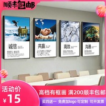 Company decorative painting corporate cultural wall inspirational slogan office meeting room staff work area incentive framed painting