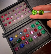 Live bare stone inlay jewelry custom sapphire spinel Ruby tourmaline sea blue treasure shaffle ring