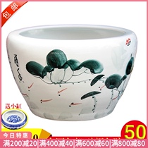 Jingdezhen ceramic fish tank goldfish tank Turtle tank Water lily basin Lotus tank Living room king-size fish tank bowl lotus tank