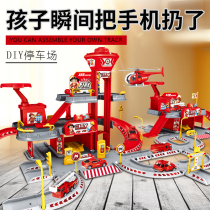 Childrens fire car toy Pull-back plane Fall-resistant boy car Alloy baby track Child inertia