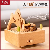 Wooden music box Music box handmade diy thousand and Chihiro childrens Tanabata Valentines Day Birthday gift for girls