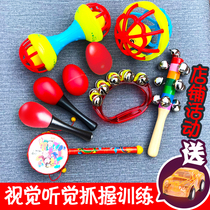 Baby small sand hammer red ball hand bell newborn baby hand grip chasing visual training red toy small rattle