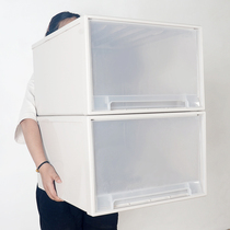 Drawer storage box Plastic king-size cabinet Household storage box Transparent wardrobe Clothes finishing box artifact