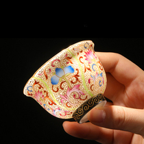 Zhongjiayao tea cup Jingdezhen Kung Fu tea set Teacup Ceramic small single cup Enamel color personal cup Master cup