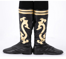 Men and women art colleges Mongolian jazz dance boots Tibetan folk dance lace-up high leather boots repertoire performance shoes