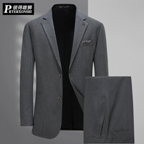 Autumn plus size suit suit mens business casual fattening increase non-iron suit fat fat guy dress